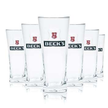 6x Becks Beer Glass 0,3l Mug Henry Willi Glasses Relief...
