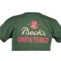 1 Becks beer T-shirt size M "Unfiltered" green cotton new