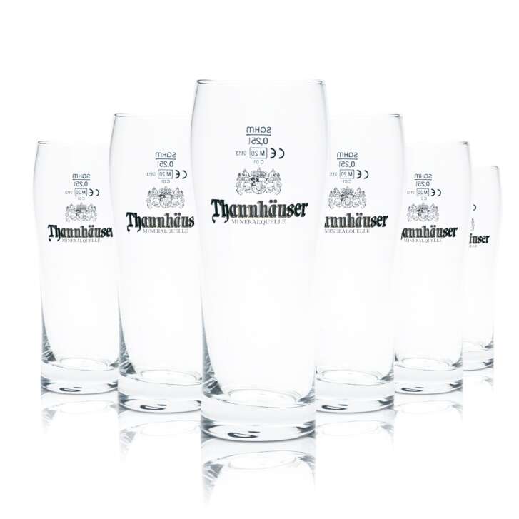 6x Thannhäuser beer glass 0.25l Willi Becher Radler mineral spring glasses Tumbler