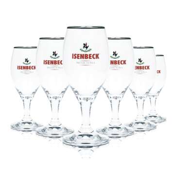 6x Isenbeck Beer Glass 0,2l Pils Tulip Glasses Goblet...