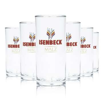 6x Isenbeck beer glass 0,2l bar malt glasses tumblers...