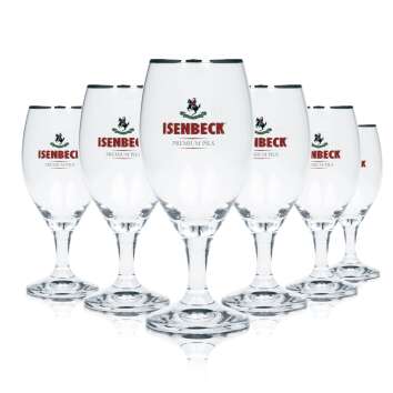6x Isenbeck beer glass 0.25l pilsner goblet tulip silver...