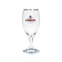 6x Isenbeck Beer Glass 0.25l Pilsner Goblet Tulip Silver Rim Glasses Export Brewery