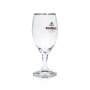 6x Isenbeck beer glass 0.25l pilsner goblet tulip silver rim glasses export brewery
