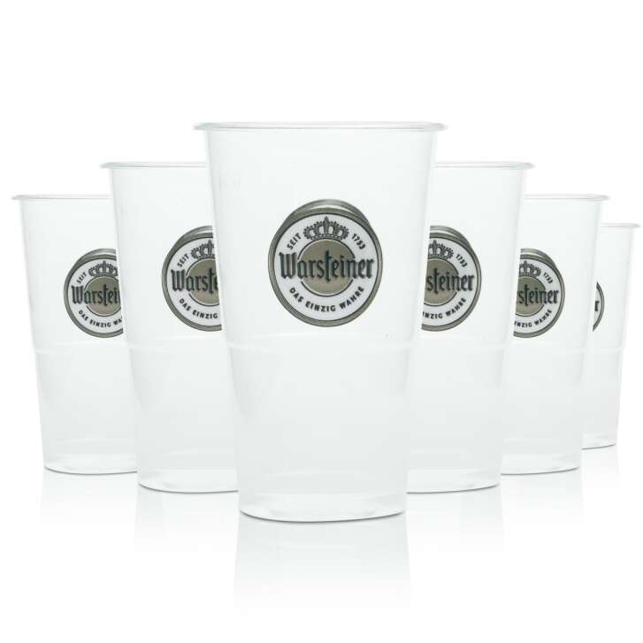 74x Warsteiner Beer Disposable Cup 0,3l Festival Glasses Plastic Plastic Cup