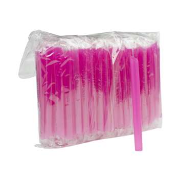 100x Disposable Straw Bubble Tea Pink 15cm Jumbo Straw...
