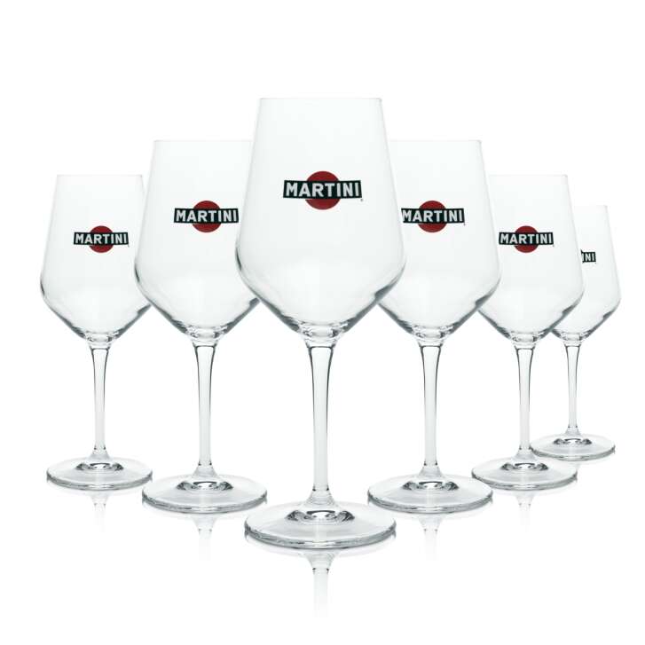 6x Martini Royale Glass 0,4l Wine Glasses On Ice Vermouth Cocktail Balloon Longdrink