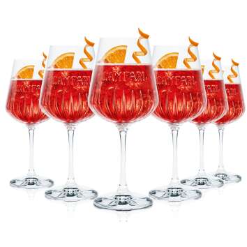 6x Campari Spritz Glass 0,49l Wine Glasses Relief Contour...
