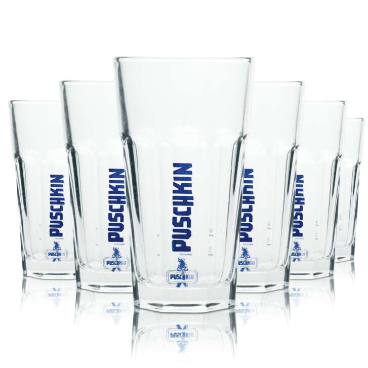 6x Pushkin Vodka Glass Longdrink Disco Glasses Cocktail Granity 2cl 4cl Rastal