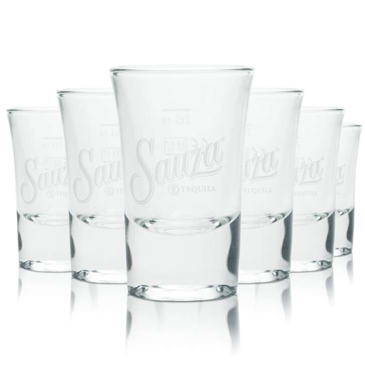 6x Sauza Tequilla Glass 2cl Shot Glasses Schnapps Short Stamper Bar Rastal Party