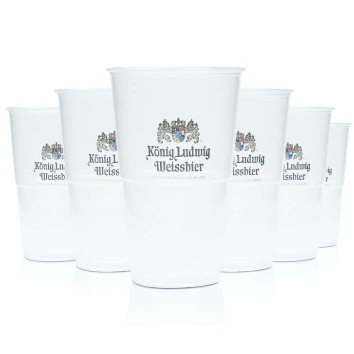 50x King Ludwig Beer Disposable Cup 0,5l Festival Glasses Plastic Plastic Cup