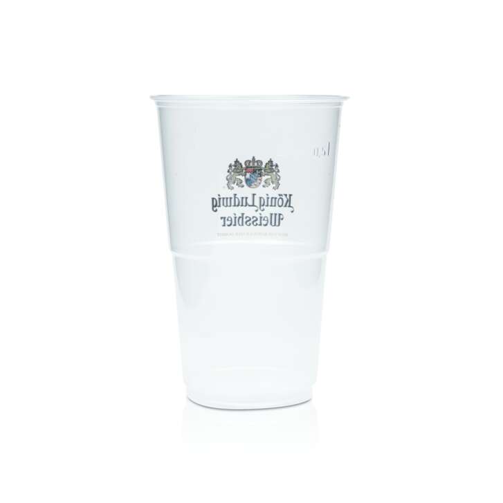 50x King Ludwig Beer Disposable Cups 0.5l Festival Glasses Plastic Cup
