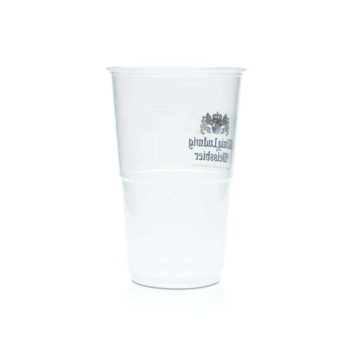 50x King Ludwig Beer Disposable Cups 0.5l Festival Glasses Plastic Cup