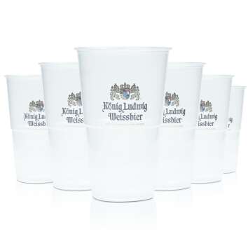 50x King Ludwig Beer Disposable Cup 0,5l Festival Glasses...