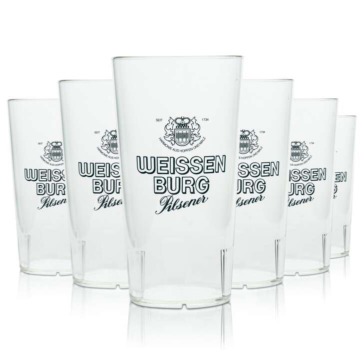 10x Weissenburg beer reusable cups 0.3l stackable plastic glass festival