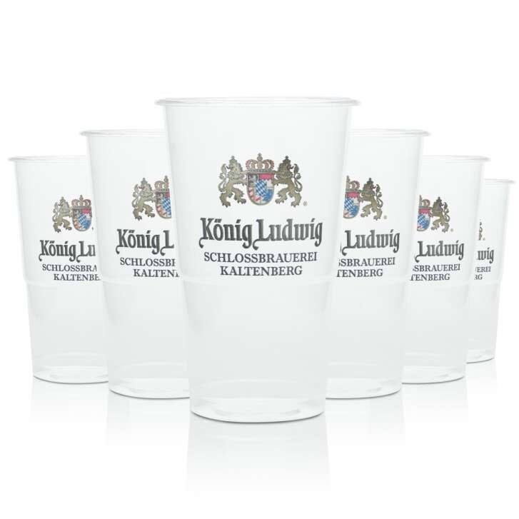 70x King Ludwig Beer Disposable Cup 0,3l Festival Glass Plastic Cup Plastic