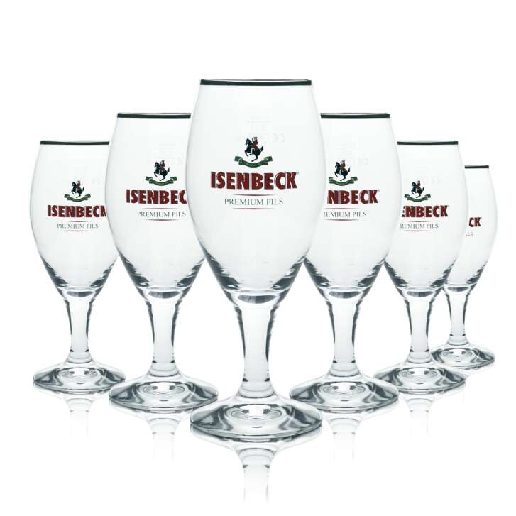 6x Isenbeck Beer Glass 0,3l Pils Tulip Goblet Gold Rim Ritzenhoff Glasses Beer