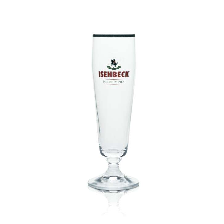 6 Isenbeck beer glasses, 0.2 l, cup shape, gold rim, Ritzenhoff, new