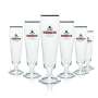 6 Isenbeck beer glasses, 0.2 l, cup shape, gold rim, Ritzenhoff, new