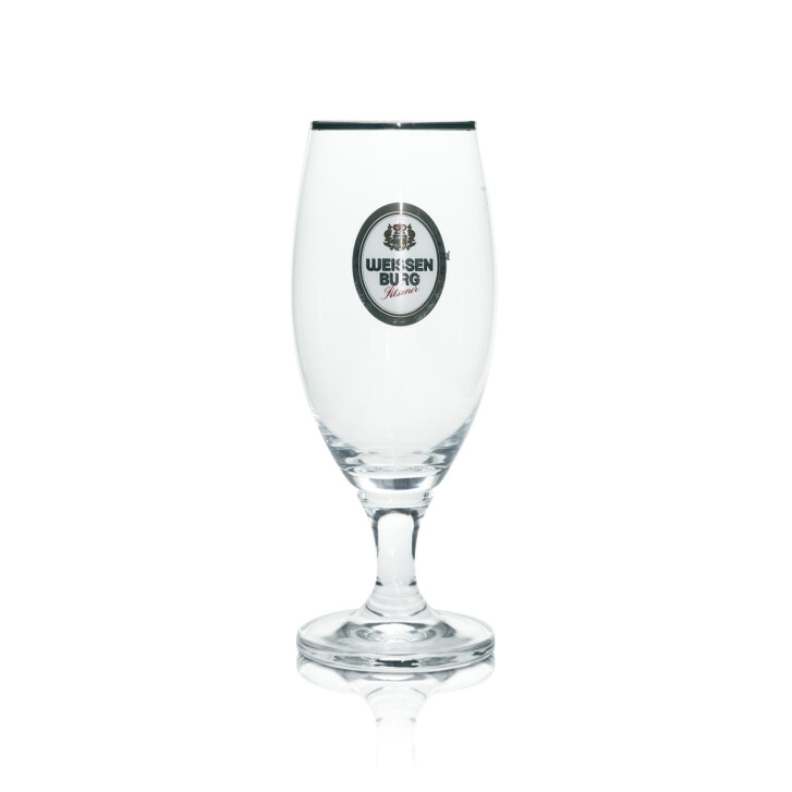 6 Weissenburg beer glasses, 0.4 l, goblet shape, gold rim, Ritzenhoff, new