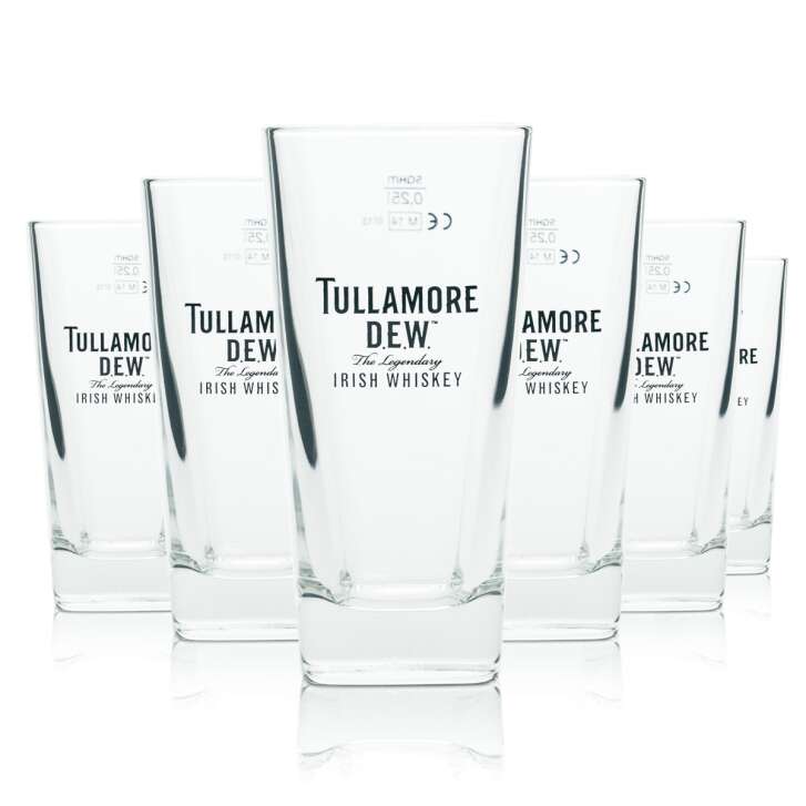 6x Tullamore Dew Whiskey Glass 0,3l Tumbler Irish Glasses On Ice Longdrink Whisky