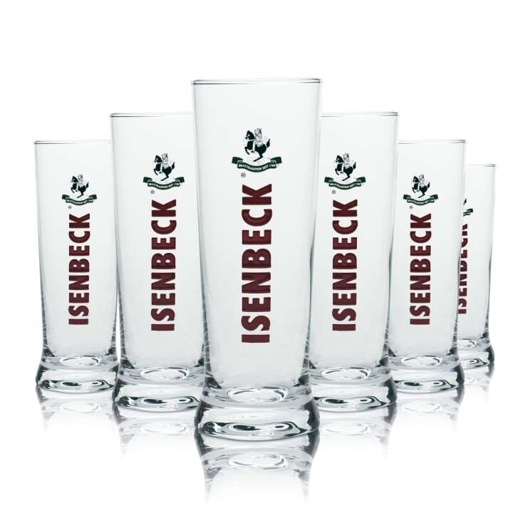 6x Isenbeck beer glass 0.2l trendy glass goblet Star Cup tulip glasses Brewery Beer