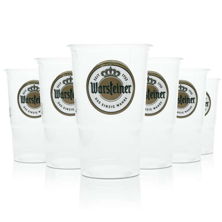 50x Warsteiner beer disposable cups 0.2l festival glasses plastic plastic cup