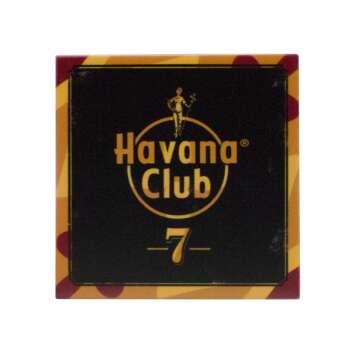 Havana Club rum coaster 10x10 tile porcelain orange glass...