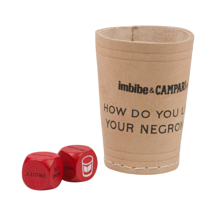 Campari Negroni dice cup game 2 dice drinking game cocktail dice tasting