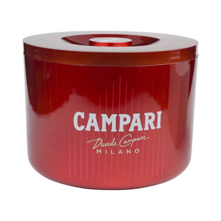 Campari cooler ice box 10L lid "Milano" ice cube container bottles bar red