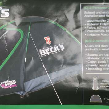 Becks beer tent camping festival party outdoor 2 person...