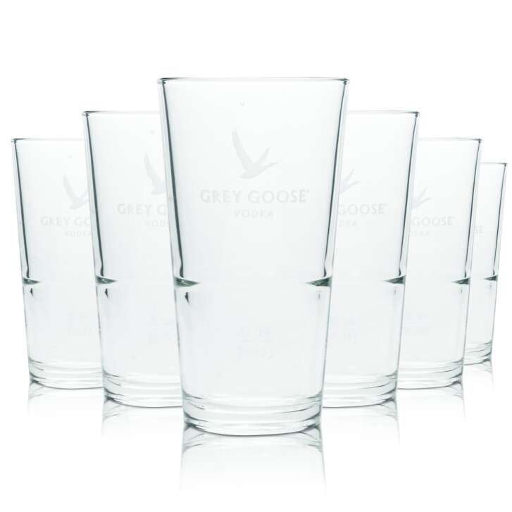 6x Grey Goose Glass 0.37l Longdrink Cocktail Glasses Stackable Weighted Gastro Bar
