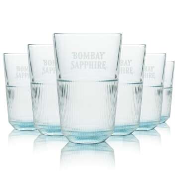 6x Bombay Sapphire gin glass 0.35l Longdrink Relief...