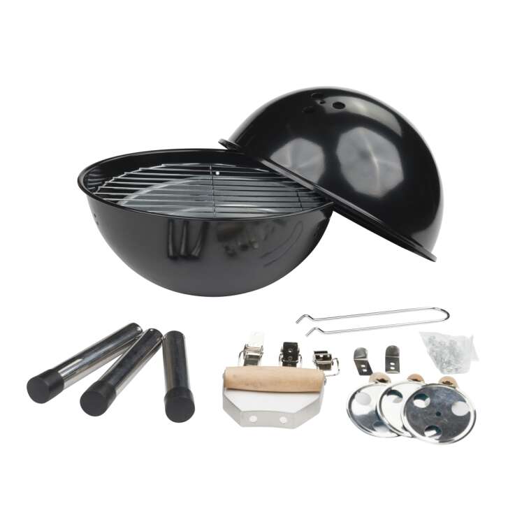 1 No Name Outdoor Grill Mini kettle grill "Cookout" approx. 31cm diameter black incl. accessories new
