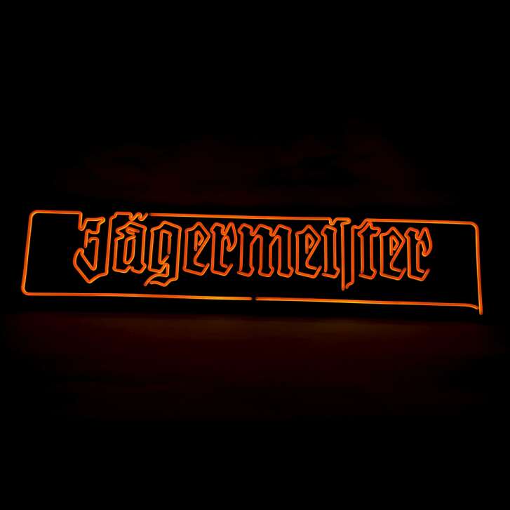 1 Jägermeister liqueur neon sign neon lettering orange LED wall+ceiling mount incl. power supply unit new