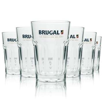 6 Brugal Rum glass 0,25l longdrink glass standard new