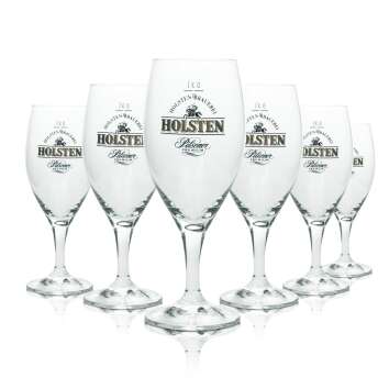 6 Holsten beer glass 0,3l goblet/tulip "Pilsener...