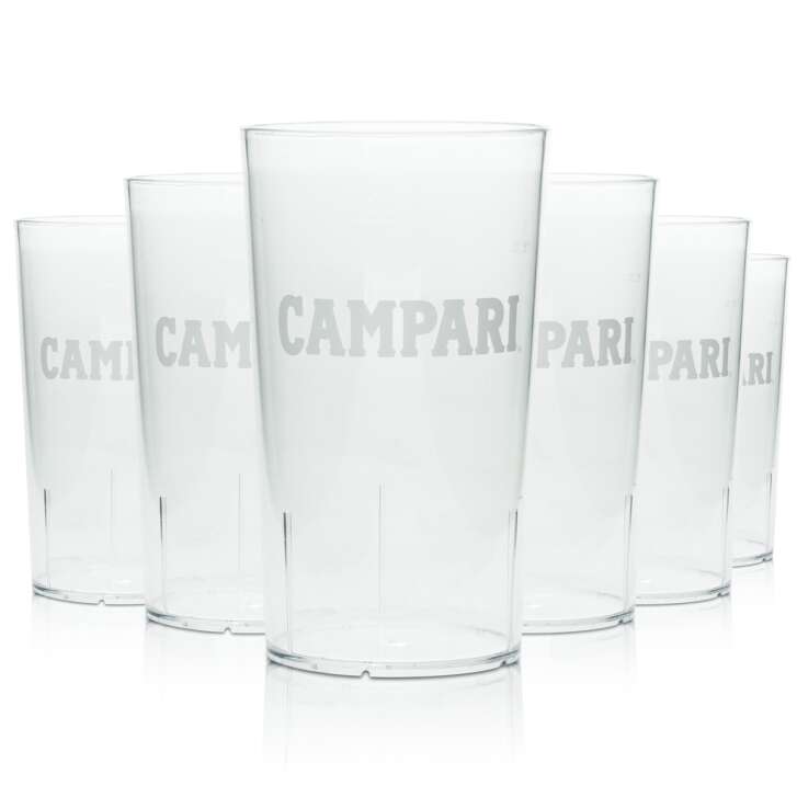 6 Campari liqueur glass 0.4l reusable plastic cups new