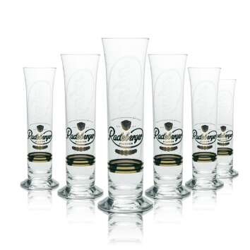 6x Radeberger Beer Glass 0,25l Goblet Logo Scene Glasses...
