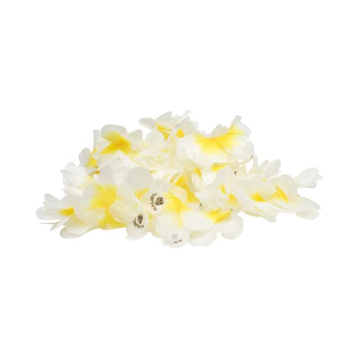 6x Malibu Liqueur Necklaces Flower Necklaces Hawaii Party Carnival Yellow White Decoration