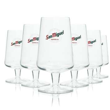 6x San Miguel Beer Glass 0.3l Cup Copa Especial Vaso...