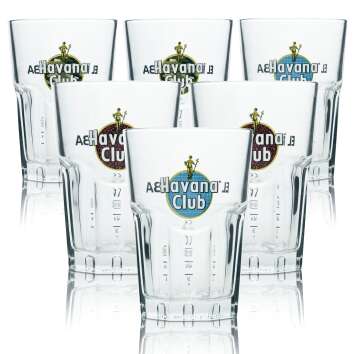6x Havana Club Rum Glass 0,34l Longdrink Glasses...