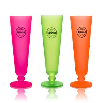 3x Warsteiner Beer Glass 0,2l Neon Tulip Exclusive Goblet...