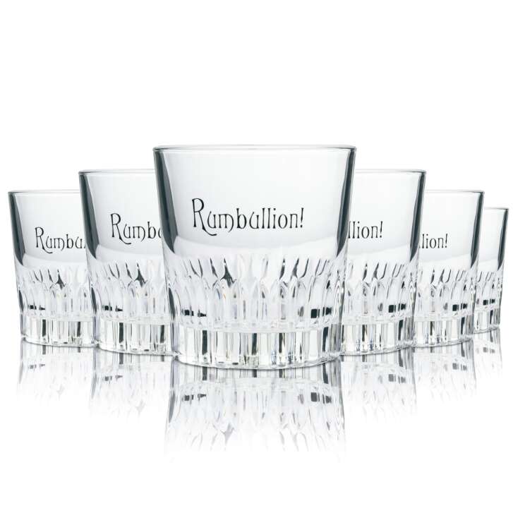 6x Rumbullion Glass 0,2l Tumbler Relief Ableforth Glasses Spiced Rum Cocktail Bar