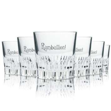 6x Rumbullion Glass 0,2l Tumbler Relief Ableforth Glasses...
