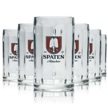 6x Spaten beer glass 0.3l mug Brema Seidel glasses jugs...