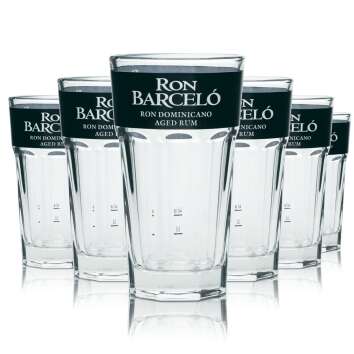 6x Ron Barcelo Rum Glass 0,34l Longdrink Glasses Cocktail...