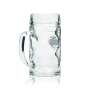 6x Erdinger beer glass 0,5l mug Stiftungs-Bräu Isar Seidel glasses handle relief