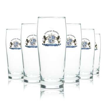 6x Starnberger Brauhaus beer glass 0,5l mug Willi glasses...
