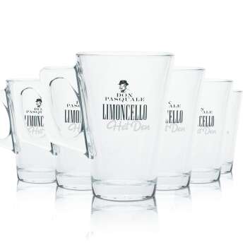 6x Don Pasquale handled glass 0.35l Limoncello cup jug...
